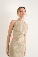 TAUPE HOUR GLASS DRESS