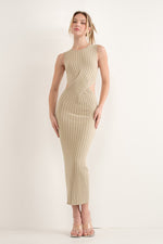 TAUPE HOUR GLASS DRESS