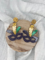 MARDI GRAS MASK EARRING